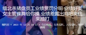 变态缅北杀猪盘员工业绩赏罚分明女神露出抽打视频