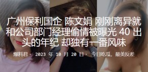 国产广州刚刚离异就和公司部门经理出轨被曝光40出头的年纪视频